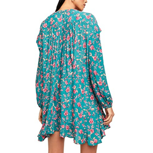 Free People Flower Fields Mini Dress Size S Emerald Green MSRP $128 NWT - Picture 5 of 10